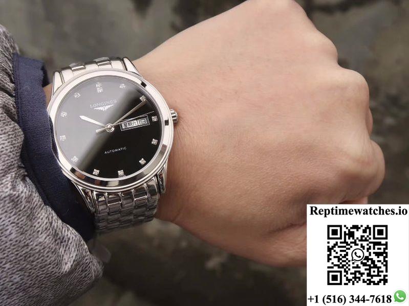 Longines Flagship Double Calendar L4.899.4.12.6 Gk Factory Black Dial-Rep Time Watches