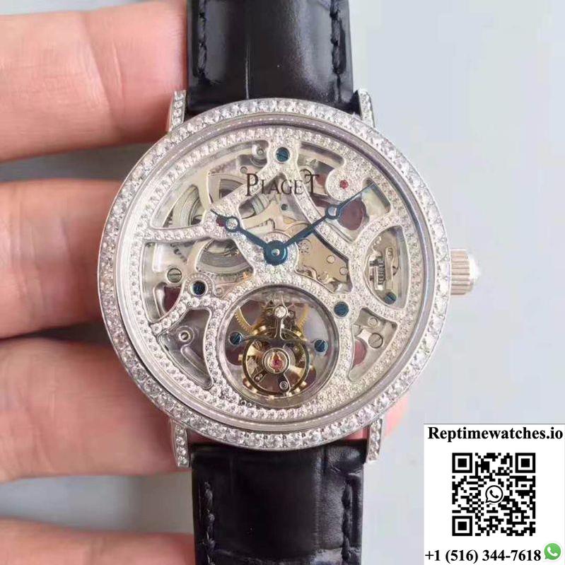 Piaget High-Grade Jewelry Tourbillon Hollow Dial-Rep Time Watches