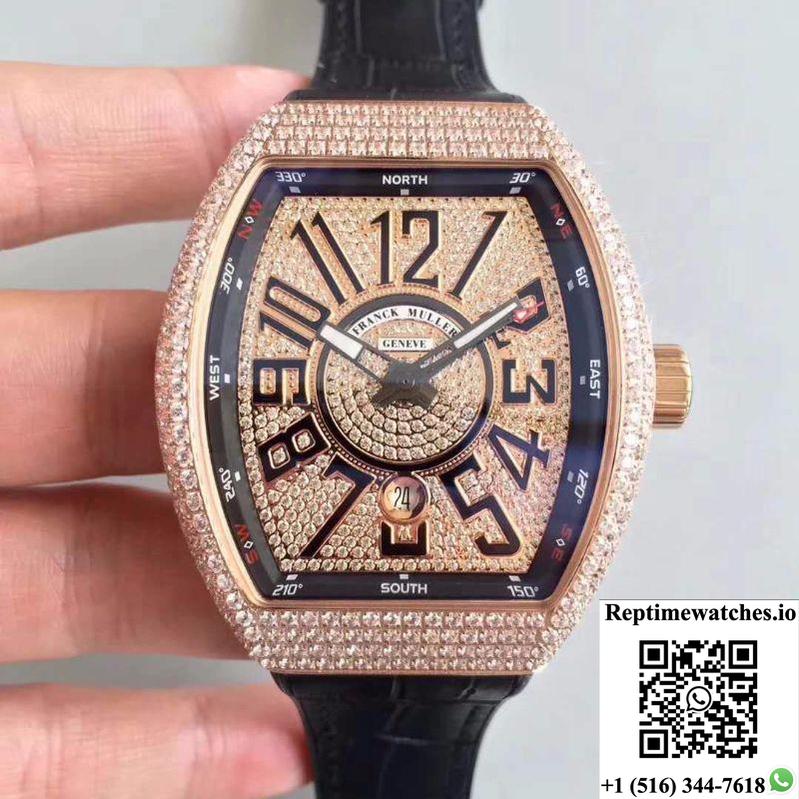Franck Muller 8880 Sc Dt Rose Gold Diamond Dial-Rep Time Watches