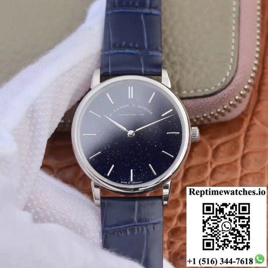 A. Lange & Sohne Saxonia Thin Gold-Flux-Coated Dial In Copper-Blue 205.086 Sv Factory Product Photo 1