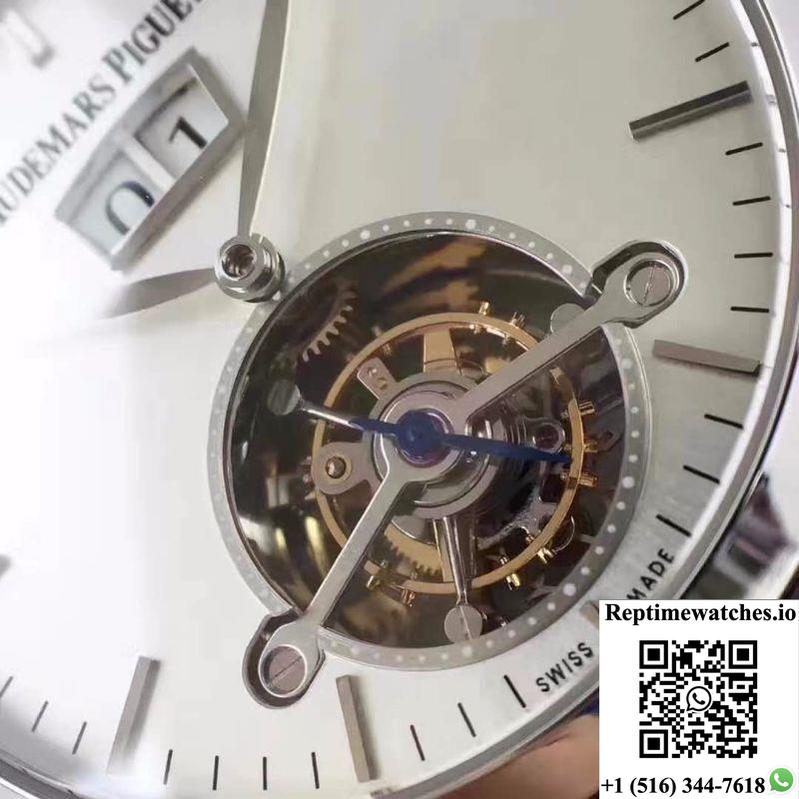 Audemars Piguet Audemars Tourbillon Grande Date 26559 White Dial-Rep Time Watches
