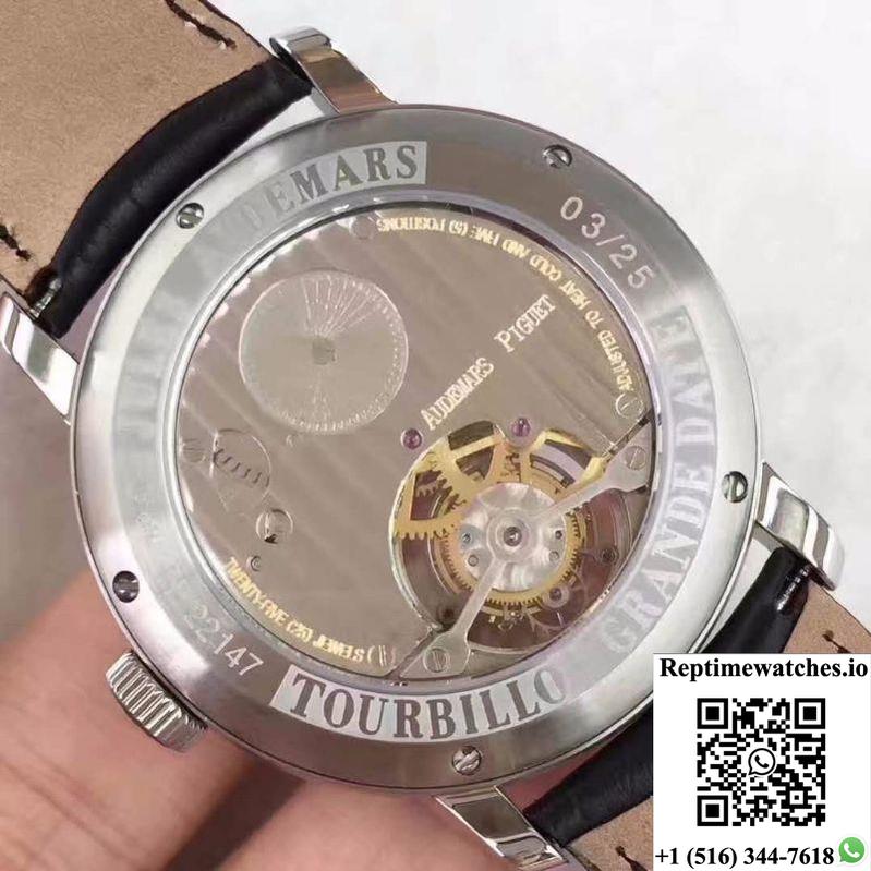 Audemars Piguet Audemars Tourbillon Grande Date 26559 White Dial-Rep Time Watches