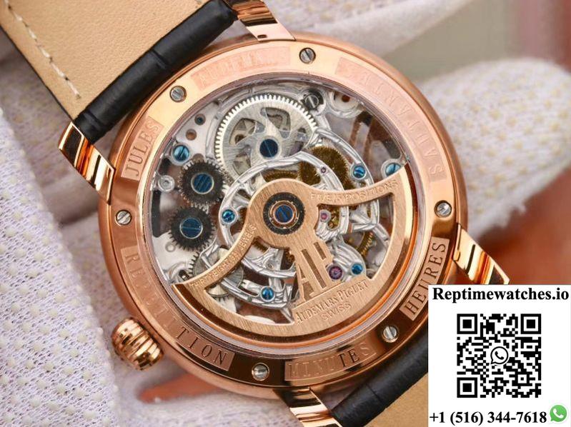 Audemars Piguet Jules Audemars Tourbillon 26357Pt.Zz.D028Cr.01 18K Rose Gold Skeleton Dial-Rep Time Watches