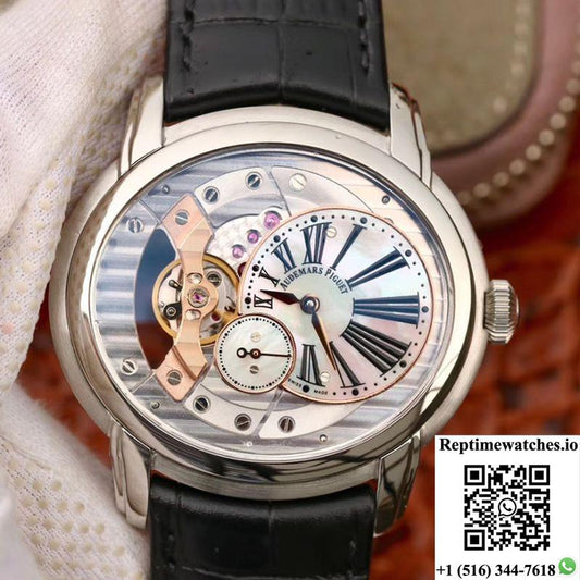 Audemars Piguet Millenary 4101 15350St.00.D002Cr.02 V9 Factory Skeleton Dial-Rep Time Watches