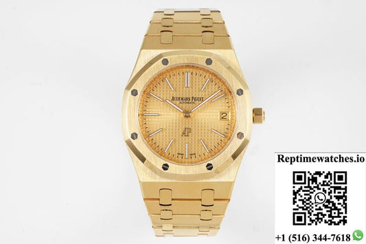 Audemars Piguet Royal Oak 15202Ba.Oo.1240Ba.02 Kz Factory Gold Dial-Rep Time Watches