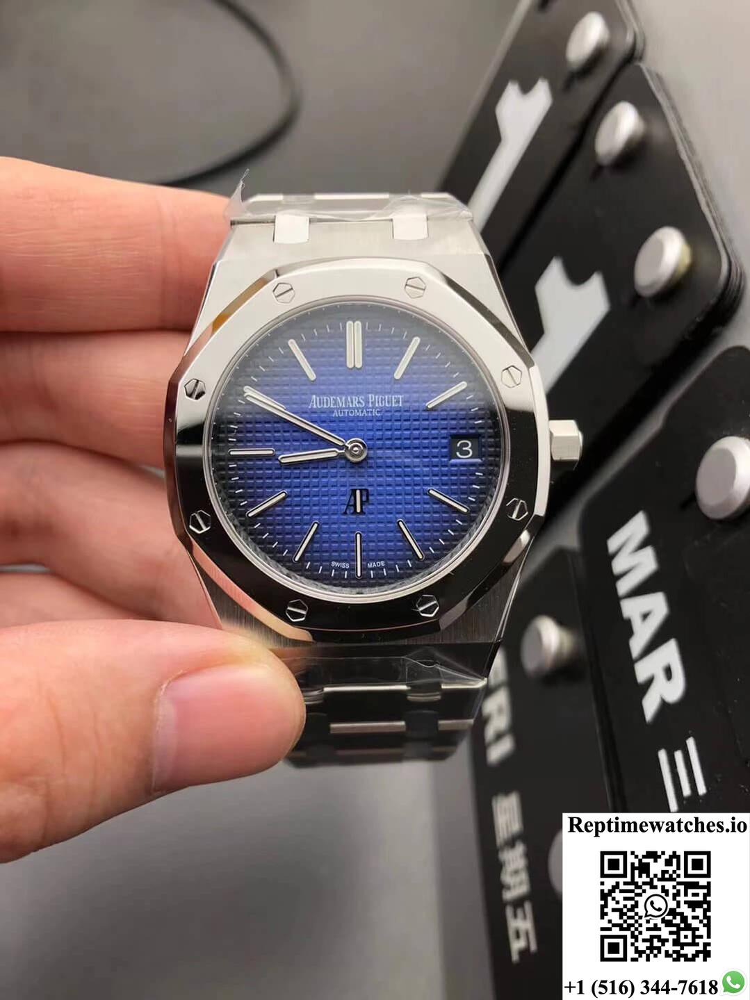 Audemars Piguet Royal Oak 15202Ip.Oo.1240Ip.01 Zf Factory Smoked Blue Dial-Rep Time Watches