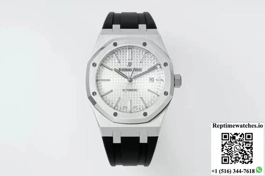Audemars Piguet Royal Oak 15400 APS Factory White Dial Rubber Strap - Watches