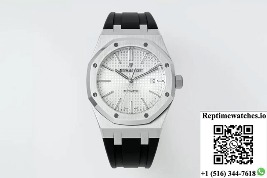 Audemars Piguet Royal Oak 15400 Aps Factory White Dial Rubber Strap-Rep Time Watches