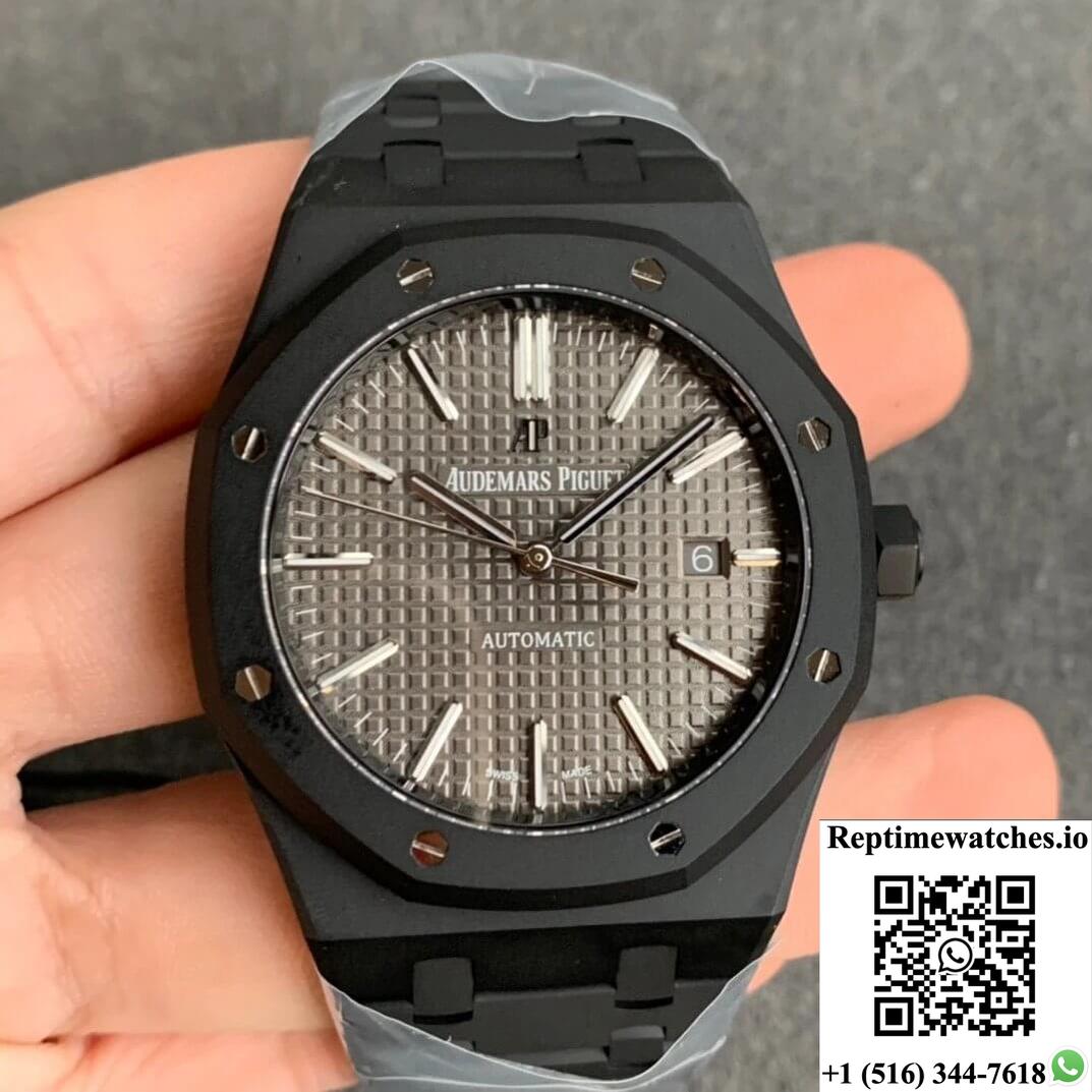 Audemars Piguet Royal Oak 15400 Dlc Version Zf Factory Frosted Grey Dial-Rep Time Watches