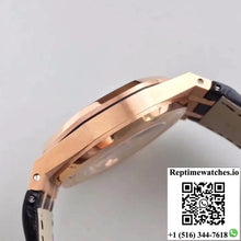 Audemars Piguet Royal Oak 15400 JF Factory Leather Strap Black Dial - Watches