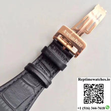 Audemars Piguet Royal Oak 15400 JF Factory Leather Strap Black Dial - Watches