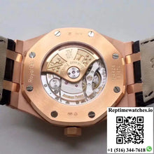 Audemars Piguet Royal Oak 15400 JF Factory Leather Strap Black Dial - Watches