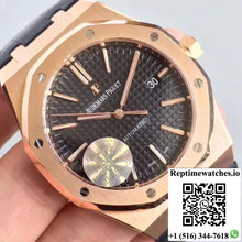 Audemars Piguet Royal Oak 15400 JF Factory Leather Strap Black Dial - Watches