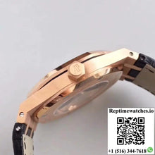 Audemars Piguet Royal Oak 15400 JF Factory Leather Strap Black Dial - Watches