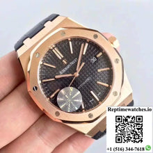 Audemars Piguet Royal Oak 15400 JF Factory Leather Strap Black Dial - Watches