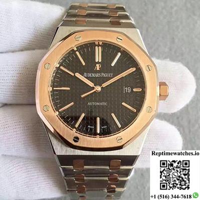 Audemars Piguet Royal Oak 15400 Jf Factory Rose Gold Black Dial-Rep Time Watches