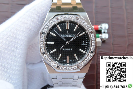 Audemars Piguet Royal Oak 15400/15450 Couple Watch Jf Factory Black Dial-Rep Time Watches