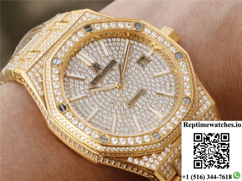 Audemars Piguet Royal Oak 15400.Or01 Diamonds Dial-Rep Time Watches