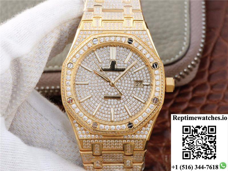 Audemars Piguet Royal Oak 15400.Or01 Diamonds Dial-Rep Time Watches