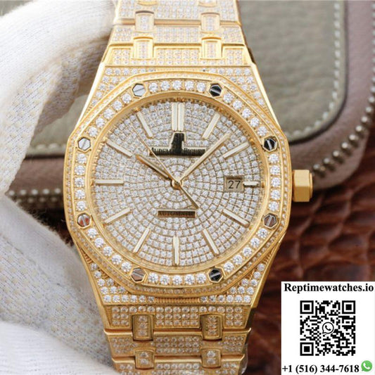 Audemars Piguet Royal Oak 15400.Or01 Diamonds Dial-Rep Time Watches