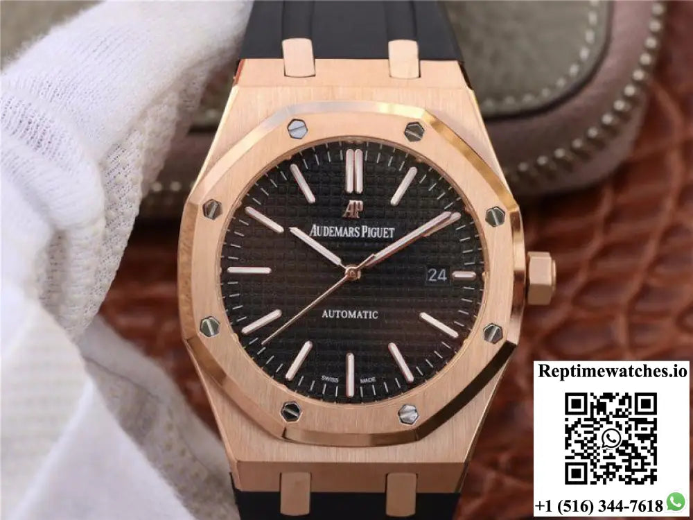 Audemars Piguet Royal Oak 15400OR.OO.D002CR.01 JF Factory Black Dial - Watches