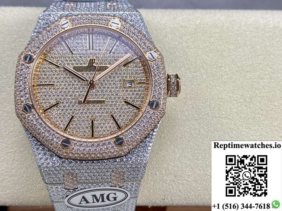 Audemars Piguet Royal Oak 15400Or.022 Amg Factory Diamond Strap-Rep Time Watches