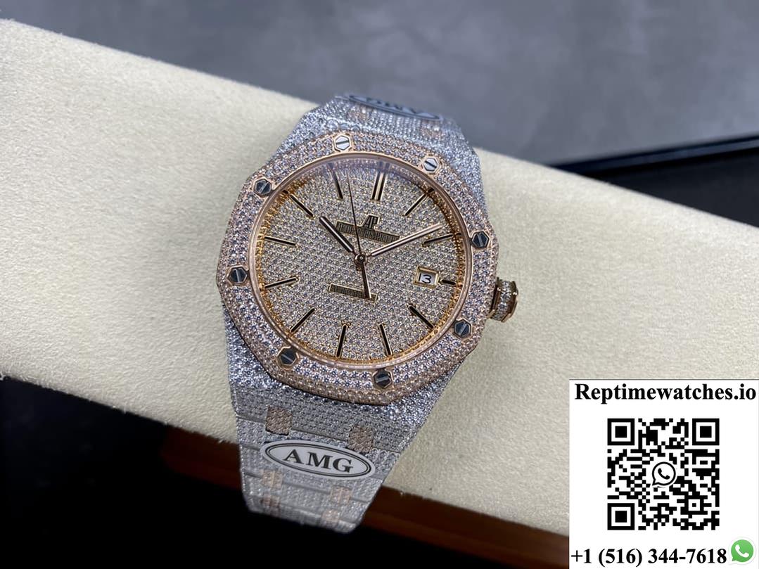 Audemars Piguet Royal Oak 15400Or.022 Amg Factory Diamond Strap-Rep Time Watches