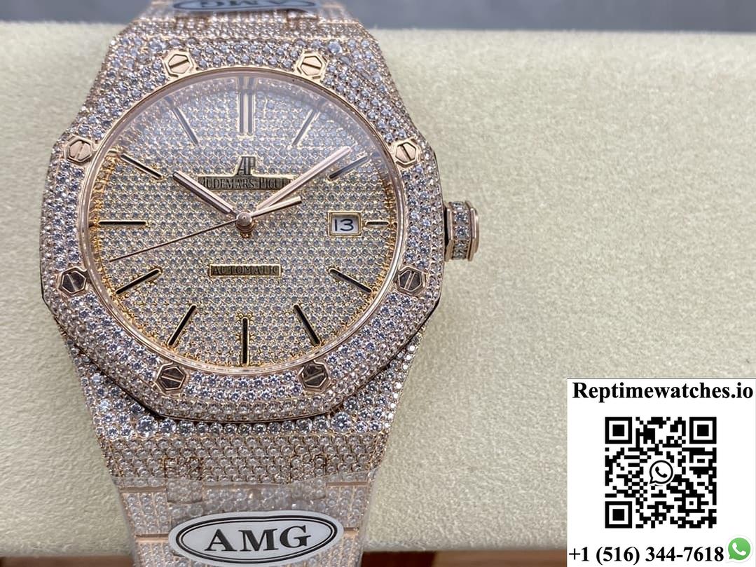 Audemars Piguet Royal Oak 15400Or.023 Amg Factory Diamond Bezel-Rep Time Watches