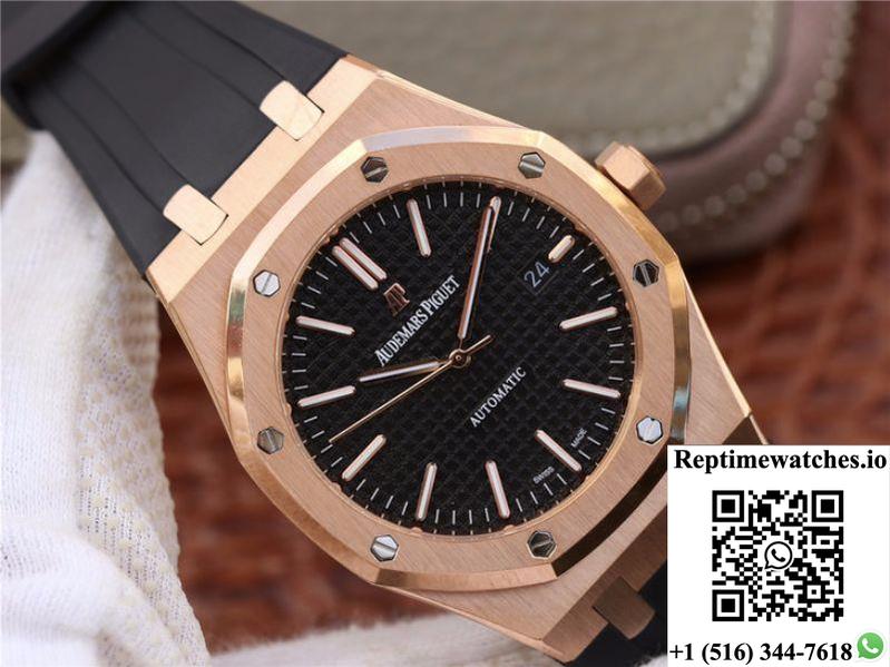 Audemars Piguet Royal Oak 15400Or.Oo.D002Cr.01 Jf Factory Black Dial-Rep Time Watches