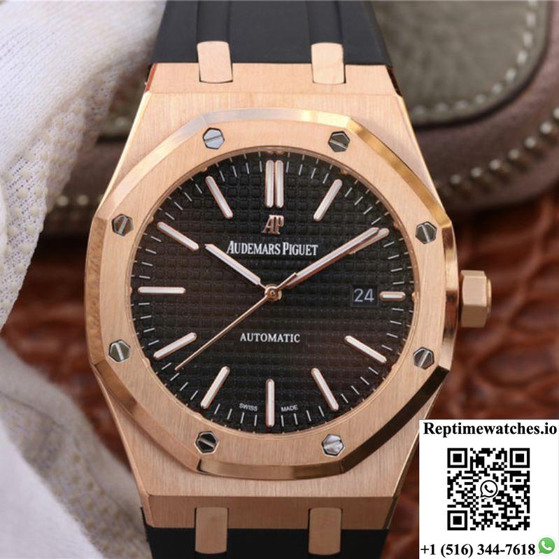 Audemars Piguet Royal Oak 15400Or.Oo.D002Cr.01 Jf Factory Black Dial-Rep Time Watches