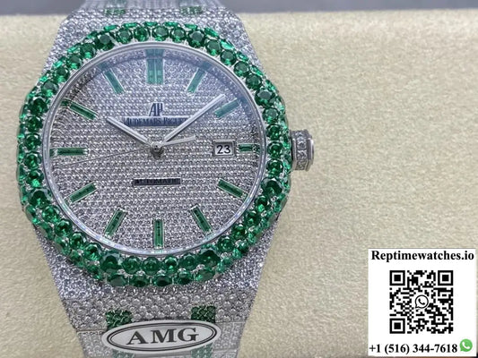 Audemars Piguet Royal Oak 15400ST.013 AMG factory full diamond case