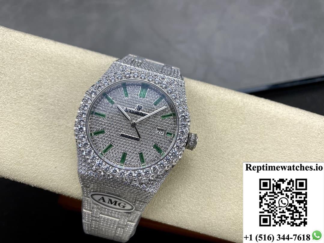 Audemars Piguet Royal Oak 15400St.010 Amg Factory Diamond Hour Markers-Rep Time Watches