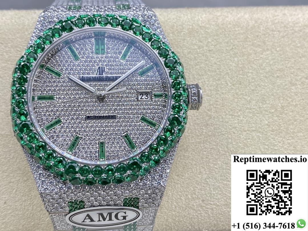 Audemars Piguet Royal Oak 15400St.013 Amg Factory Full Diamond Case-Rep Time Watches