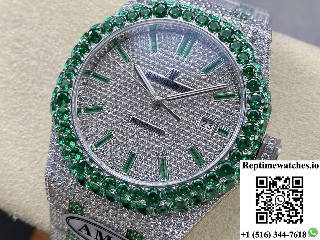 Audemars Piguet Royal Oak 15400St.013 Amg Factory Full Diamond Case-Rep Time Watches