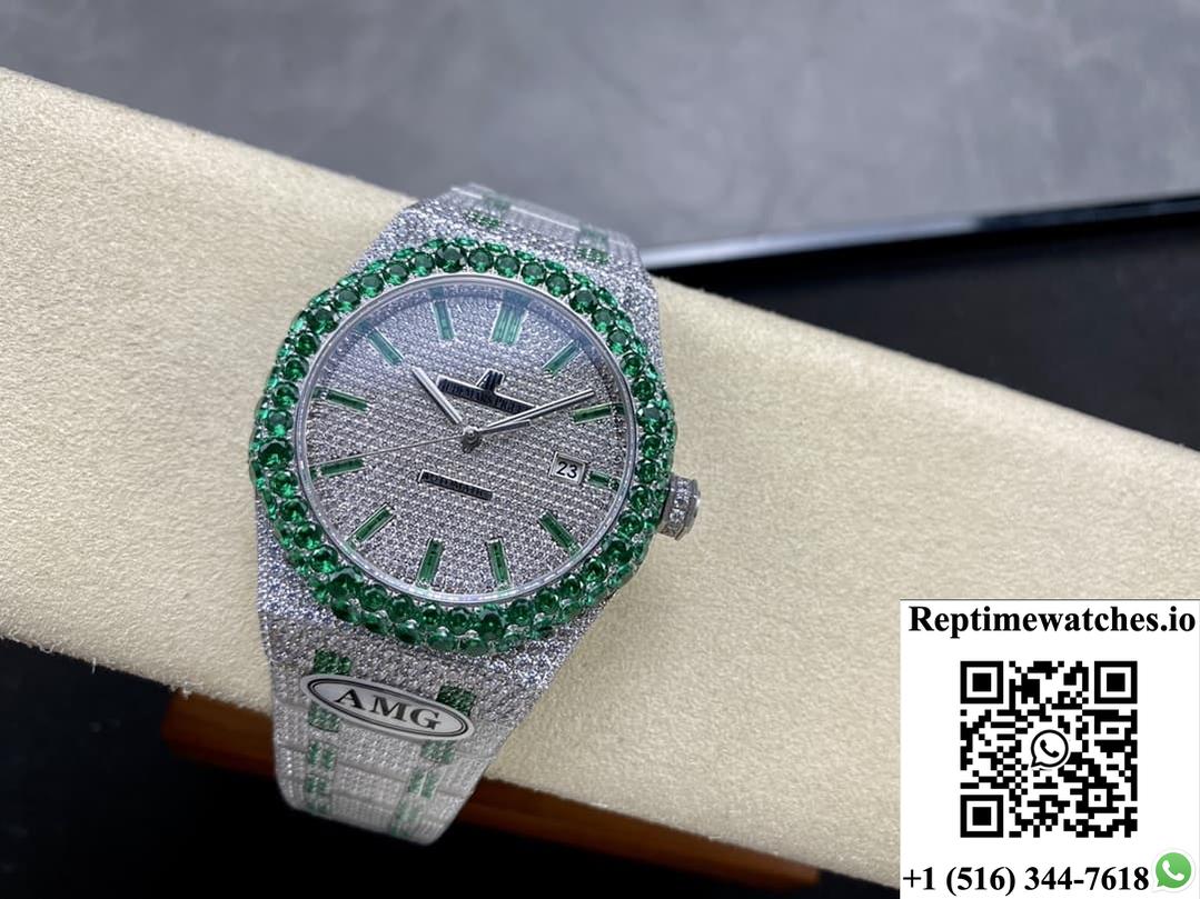 Audemars Piguet Royal Oak 15400St.013 Amg Factory Full Diamond Case-Rep Time Watches