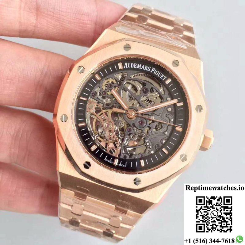 Audemars Piguet Royal Oak 15407Or.Oo.1220Or.01 Jf Factory Skeleton Dial-Rep Time Watches