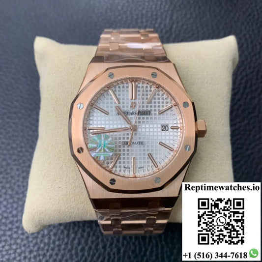 Audemars Piguet Royal Oak 15450 Rose Gold JF Factory V5 Silver Dial Product Photo 1