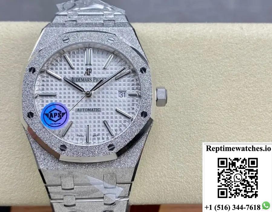 Audemars Piguet Royal Oak 15454Bc.Gg.1259Bc.01 Aps Factory Silvery White Dial-Rep Time Watches