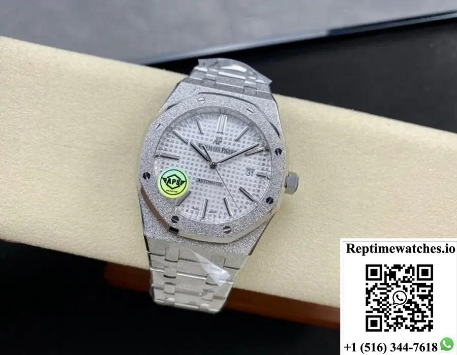 Audemars Piguet Royal Oak 15454Bc.Gg.1259Bc.01 Aps Factory Silvery White Dial-Rep Time Watches