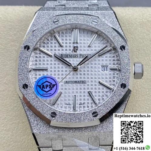 Audemars Piguet Royal Oak 15454Bc.Gg.1259Bc.01 Aps Factory Silvery White Dial-Rep Time Watches