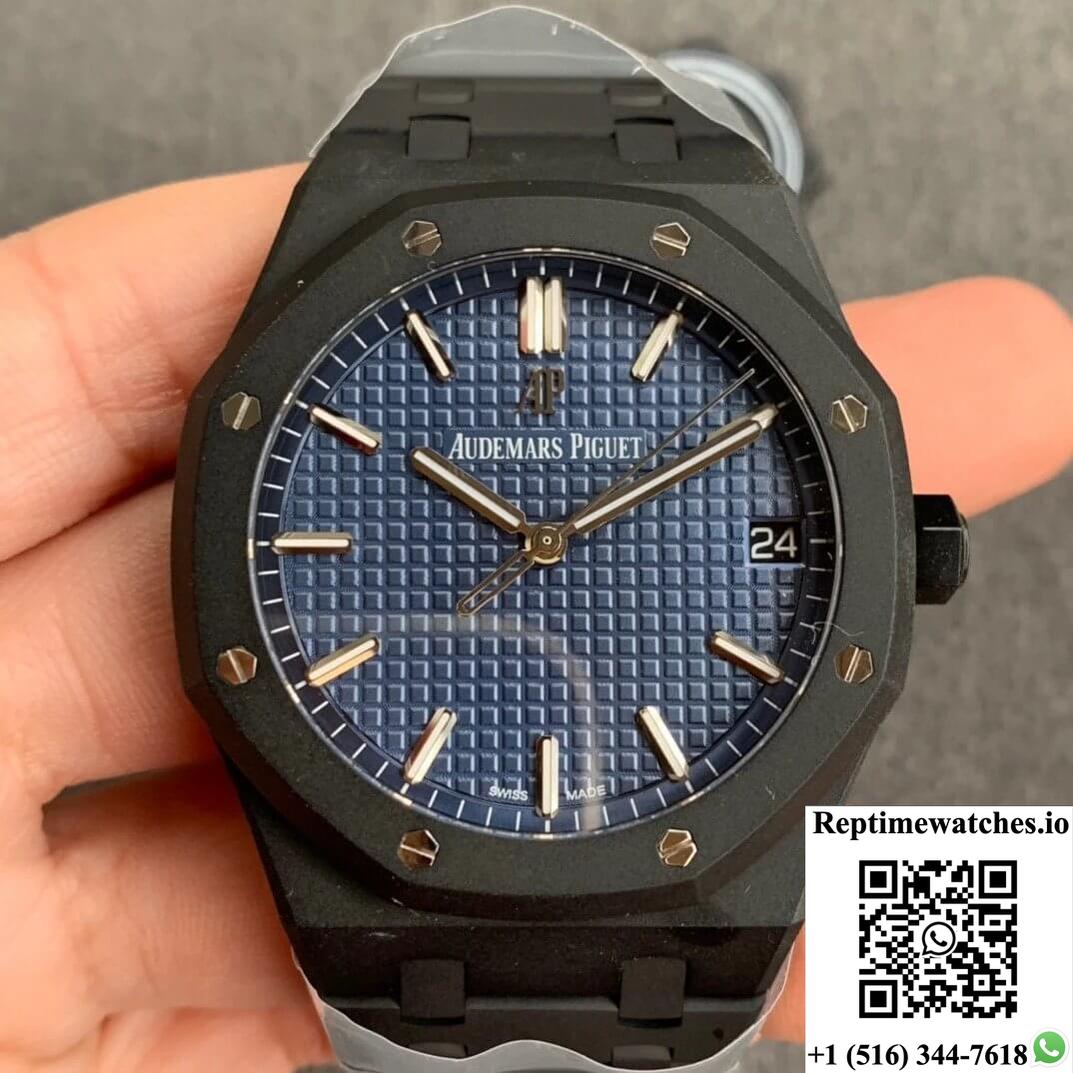 Audemars Piguet Royal Oak 15500 Dlc Version Zf Factory Frosted Blue Dial-Rep Time Watches