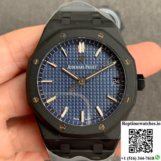 Audemars Piguet Royal Oak 15500 Dlc Version Zf Factory Frosted Blue Dial-Rep Time Watches