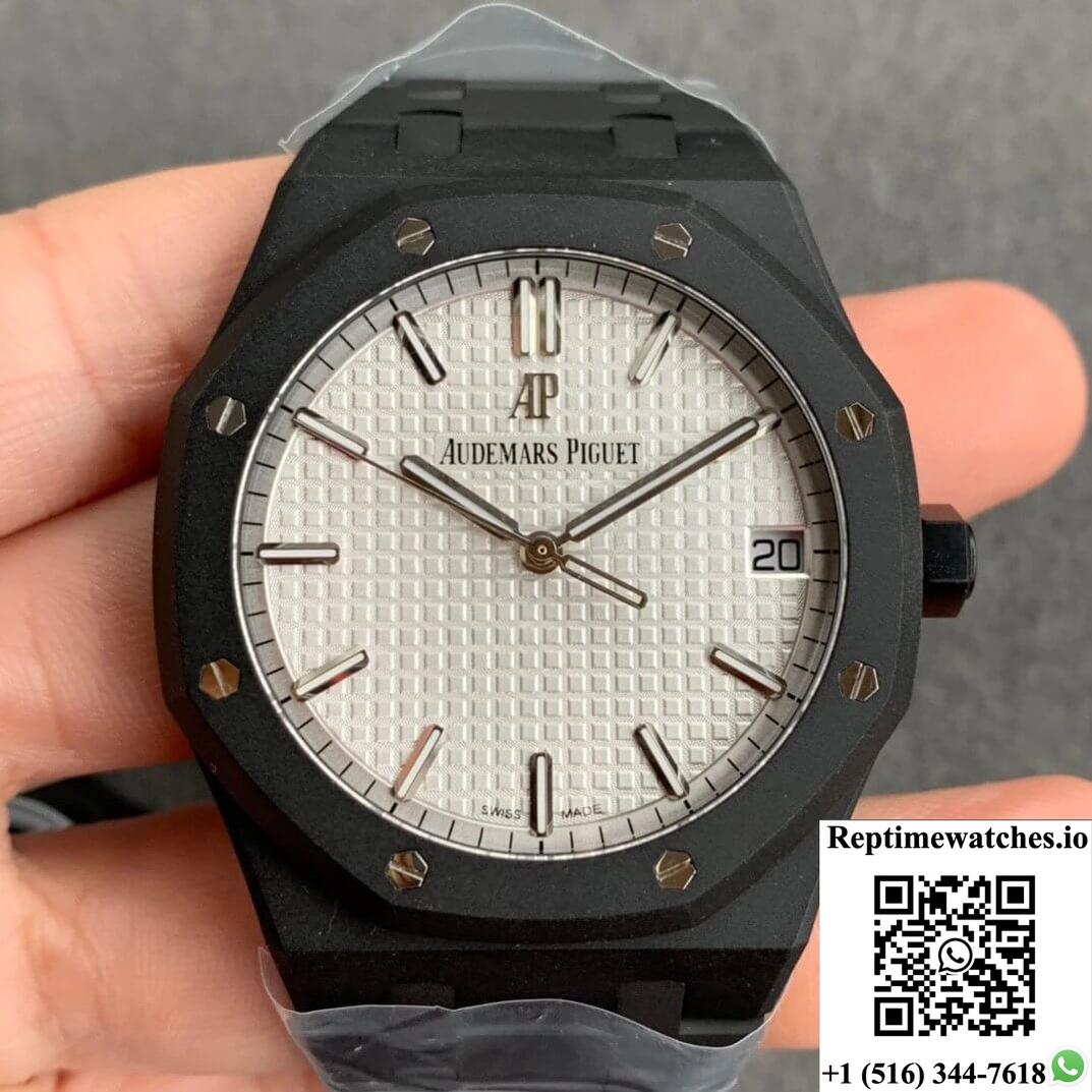 Audemars Piguet Royal Oak 15500 Dlc Version Zf Factory Frosted White Dial-Rep Time Watches
