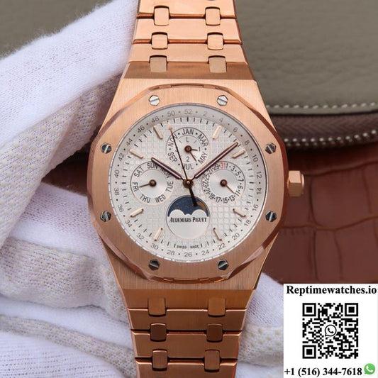 Audemars Piguet Royal Oak 41Mm 26574Or.Oo.1220Or.01 Jf Factory White Dial-Rep Time Watches