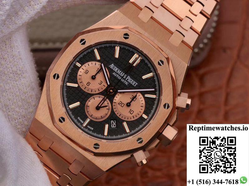 Audemars Piguet Royal Oak Chronograph 18K Rose Gold 26331Or.Oo.1220Or.02 Om Factory Black Dial-Rep Time Watches