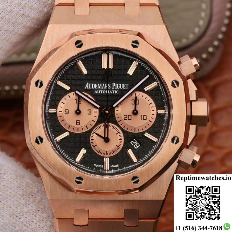 Audemars Piguet Royal Oak Chronograph 18K Rose Gold 26331Or.Oo.1220Or.02 Om Factory Black Dial-Rep Time Watches