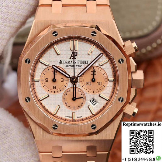 Audemars Piguet Royal Oak Chronograph 26315Or.Oo.1256Or.01 Om Factory White Dial-Rep Time Watches