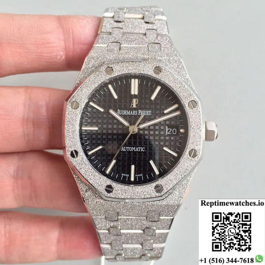 Audemars Piguet Royal Oak Frosted Gold 37Mm 15454 Om Factory Black Dial-Rep Time Watches
