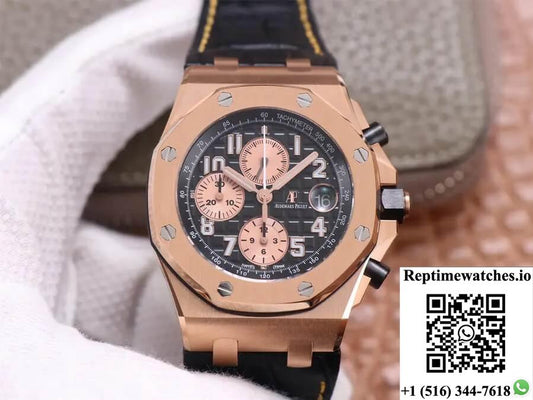 Audemars Piguet Royal Oak Offshore 26470Or Jf Factory Rose Gold Black Dial-Rep Time Watches