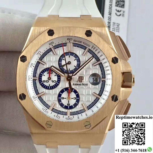 Audemars Piguet Royal Oak Offshore 50 Byblos Saint-Tropez 26408Or.Oo.A010Ca.01.99 Jf Factory V2 White Dial-Rep Time Watches